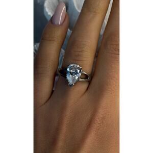 925 Sterling Silver Cz Ring Size 7